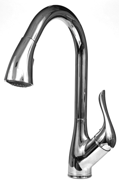 ברז קשת גבוה נשלף למטבח 2 מצבי זרימה דגם 1219 ניקל