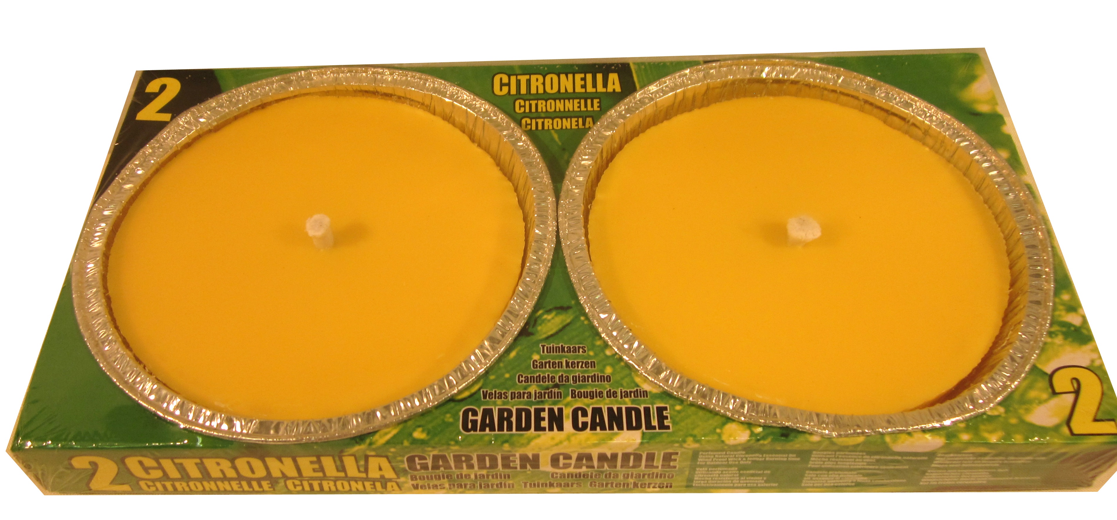 זוג נרות ציטרונלה גדולים בתבנית אלומיניום