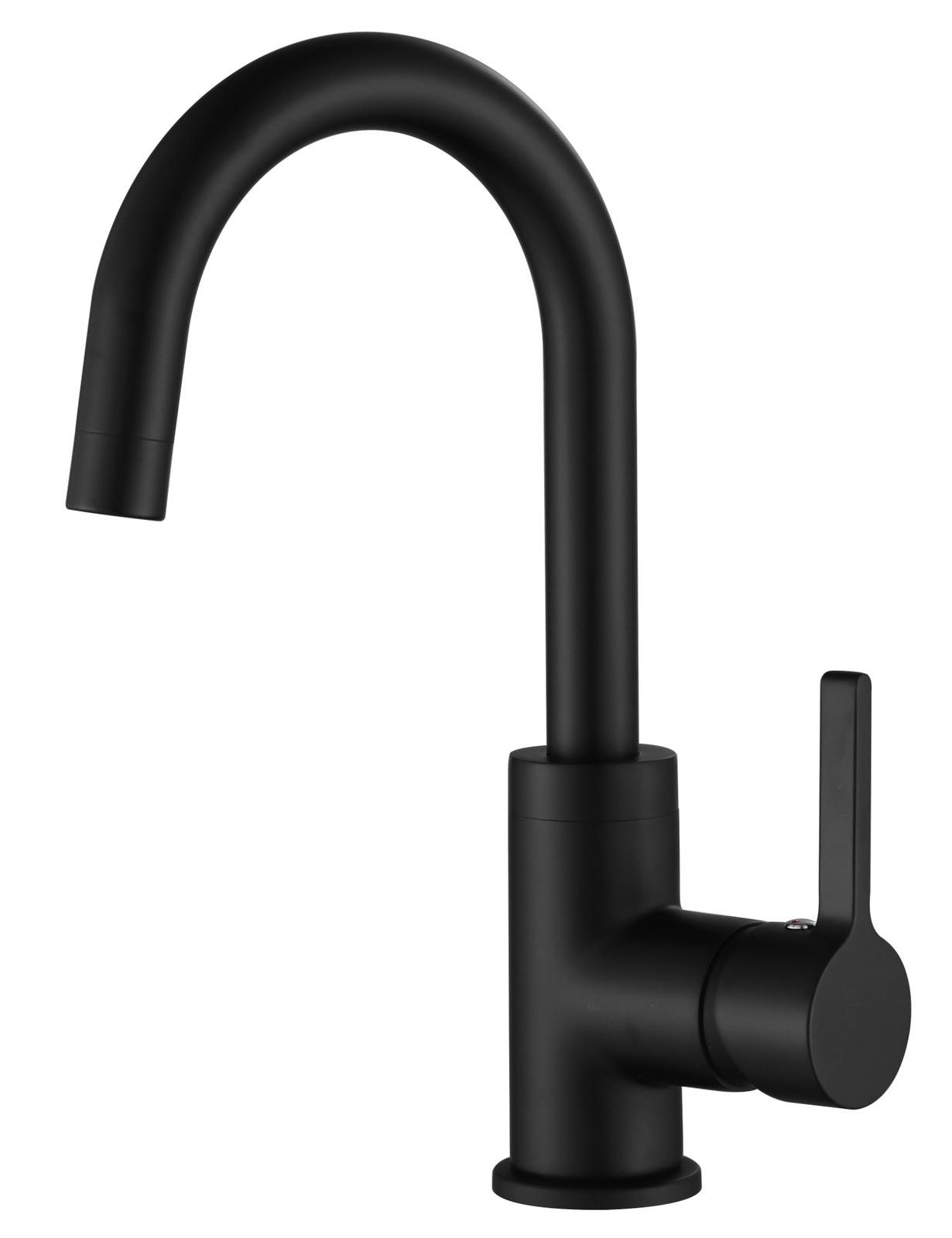 ברז קשת לכיור דגם 80712 שחור מט 