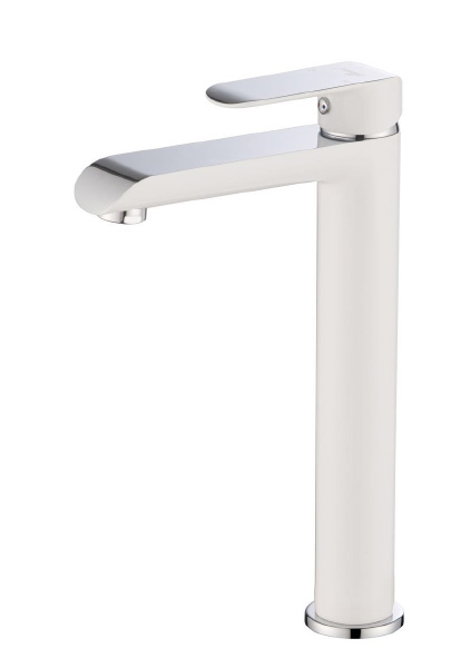 ברז גבוה קבוע דגם 8702 לבן בשילוב ניקל