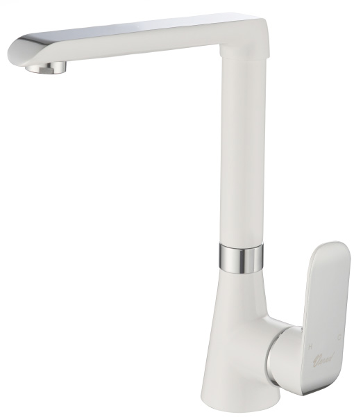 ברז קשת בינוני דגם 8703 לבן בשילוב ניקל