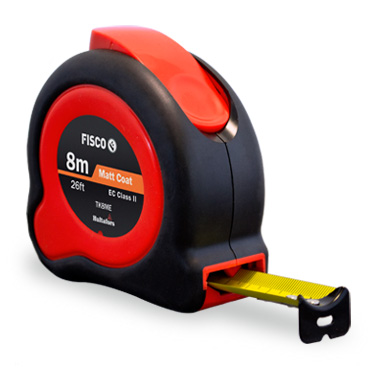 מטר מדידה איכותי 8 מטרים עם ציפוי גומי מאסיבי ומעצור עליון דגם TUF LOK