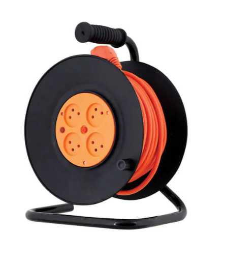 תוף כבל מאריך 25 מטר 4 שקעים דגם HYCR25