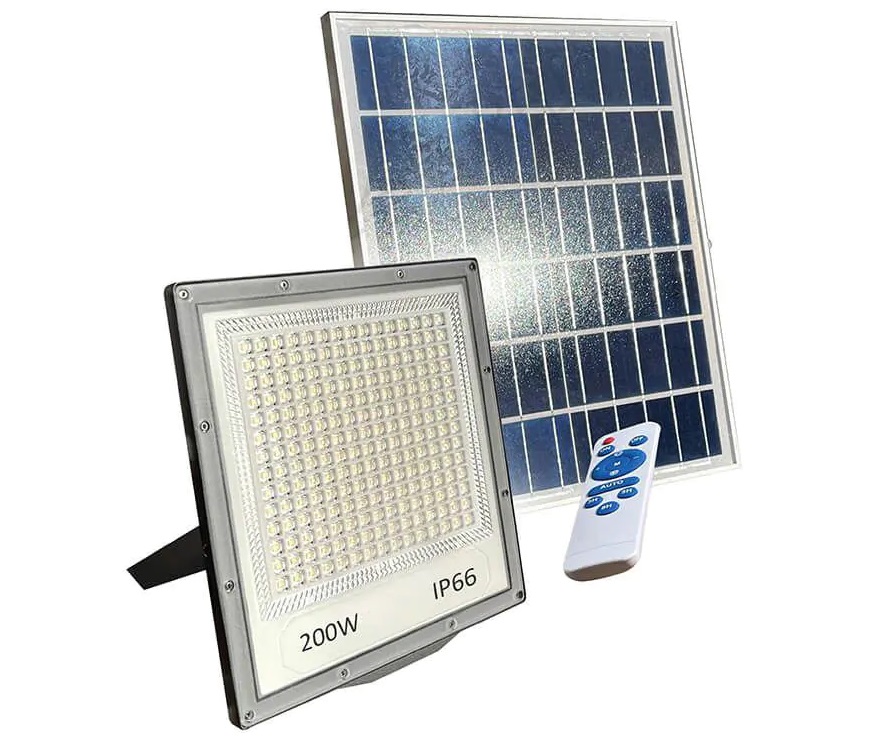 תאורת הצפה סולארית + שלט דגם 200W SOL