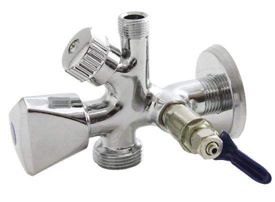 ברז ניל 3/8" + יציאה למדיח 3/4" ולמטהר מים 6 מ"מ